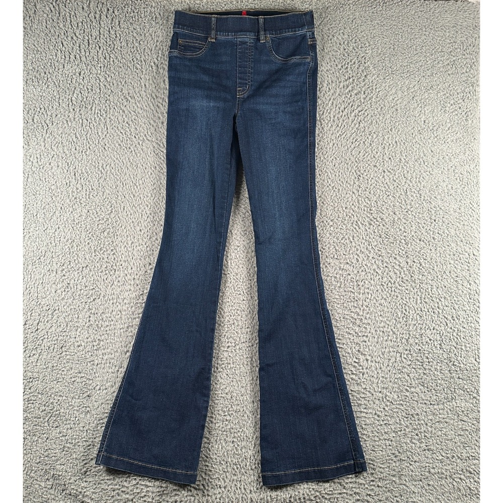 Spanx Flare Leg Jeans Womens Small Blue High Rise Pull On Medium Wash